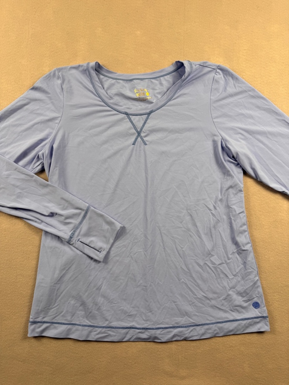 Lilly Pulitzer Luxletic Stretch Pullover Top Blue XL Long Sleeve Athletic Sporty